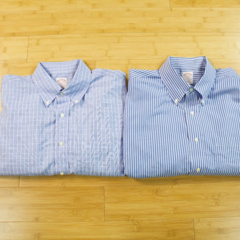 Lot of 2 Brooks Brothers Dress Shirts Sz 16.5 6/7 - Picture 1 of 8